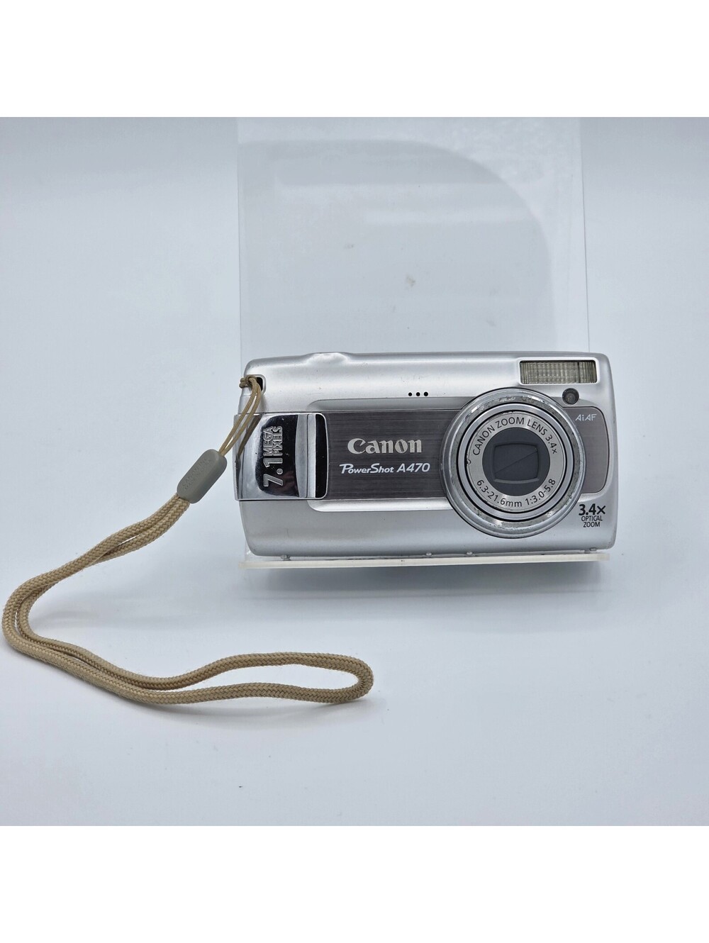 Canon Powershot A470 Digital Camera 7.1 MP Optical Zoom Silver Tested & Working